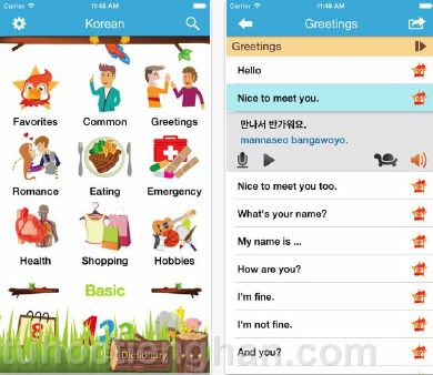 ​Một số ứng dụng học tiếng Hàn trên Iphone
